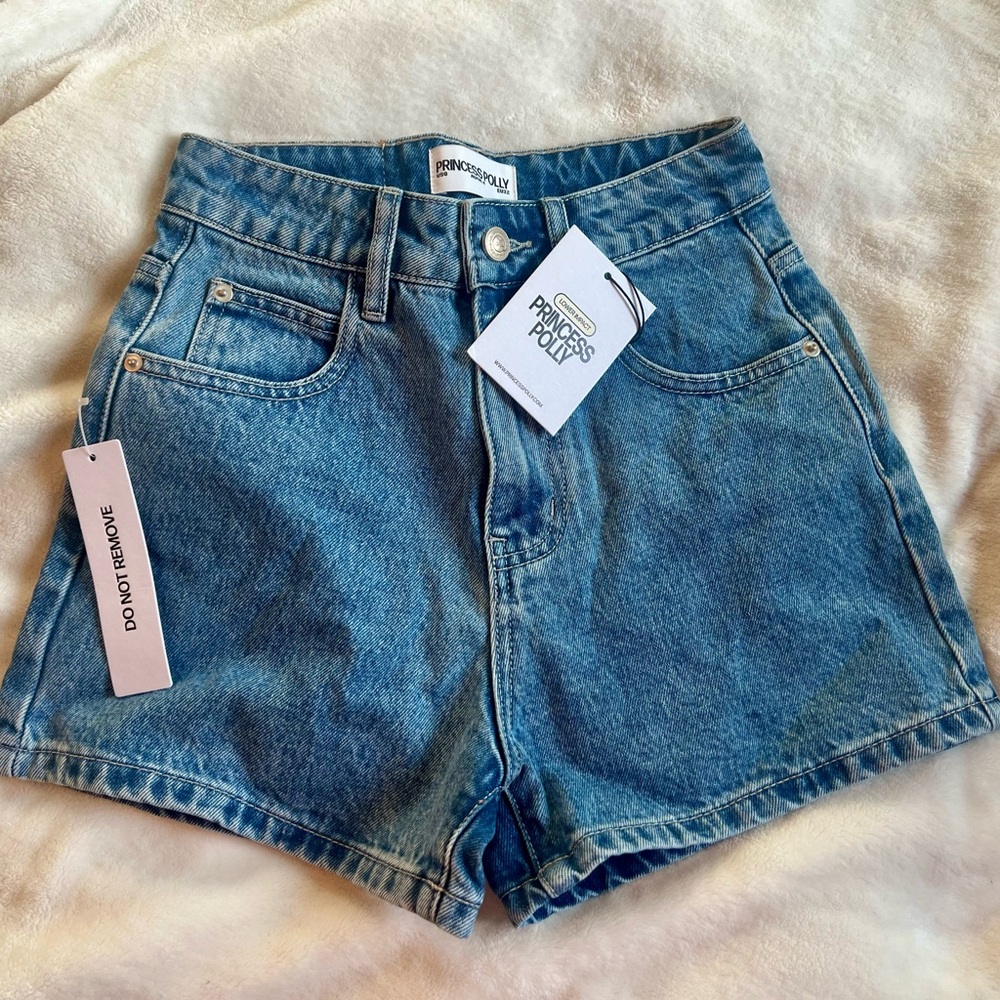 NWT Princess Polly High Rise Denim Shorts 0